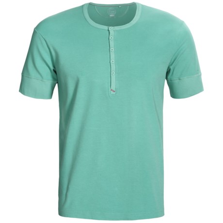Calida True Classic Henley Shirt - Organic Cotton, Short Sleeve (For Men)