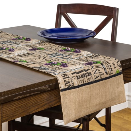 Carson Bistro Collection Wine Country Table Runner - 13x48”, Burlap