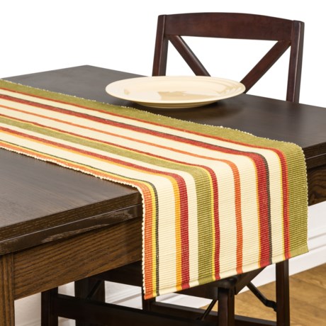 Carson Bistro Collection Florence Stripe Table Runner - 13x48”, Cotton