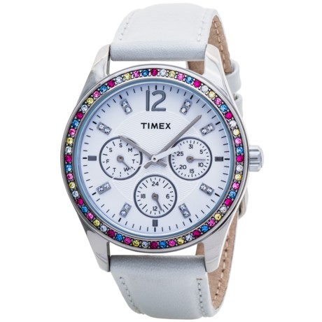 Timex Swarovski® Crystal Dress Watch - Leather Band (For Women)