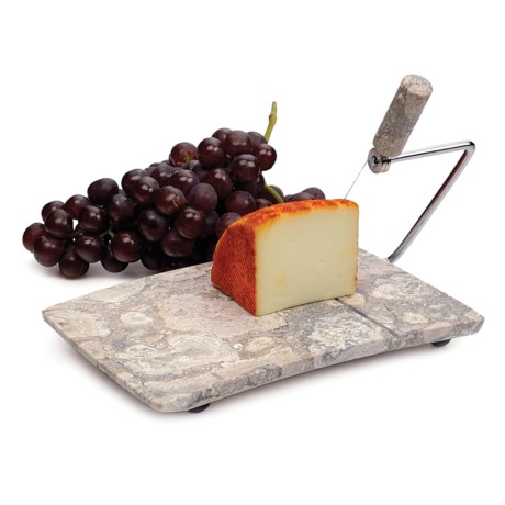 RSVP International Fossil Marble Cheese Slicer and Board Set