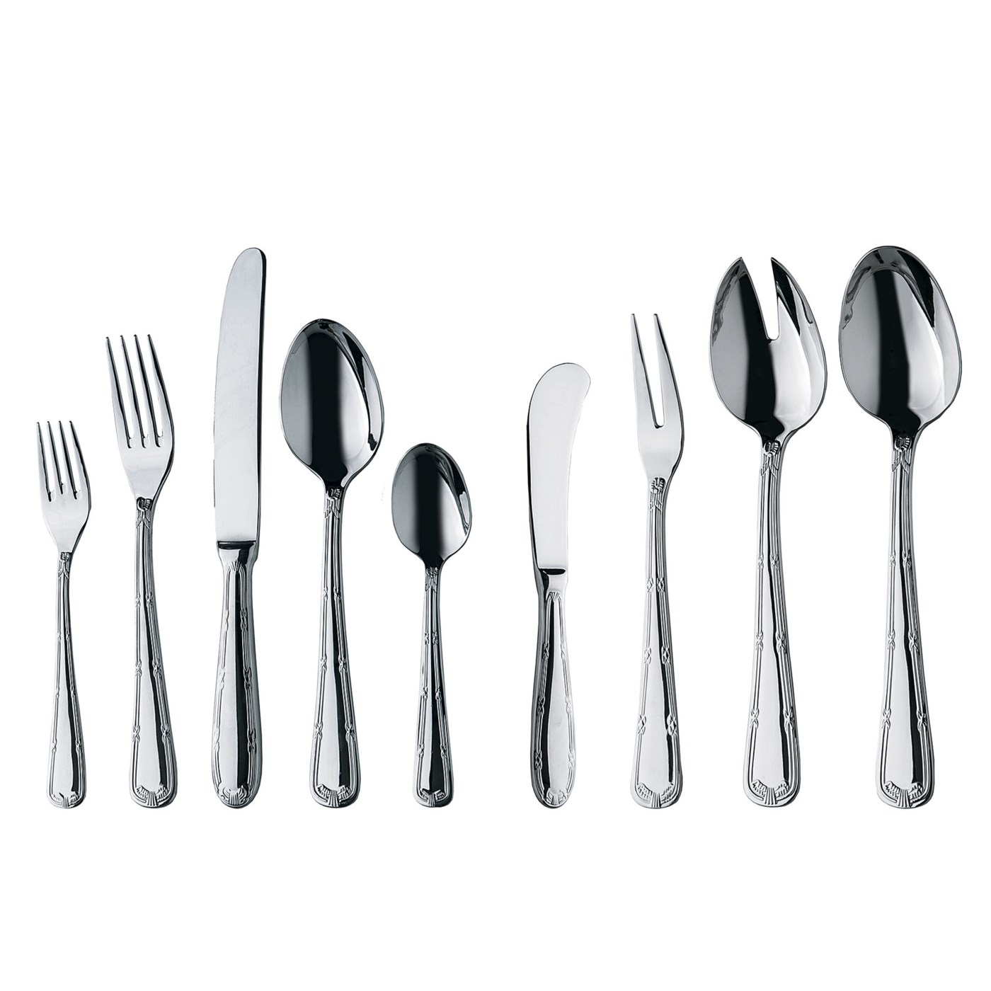 WMF Crossband Flatware Set   Cromargan®18/10 Stainless Steel, 44 Piece 8525X 70