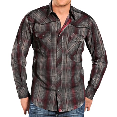Panhandle Slim 90 Proof Poplin Plaid Shirt - Snap Front, Long Sleeve (For Men)