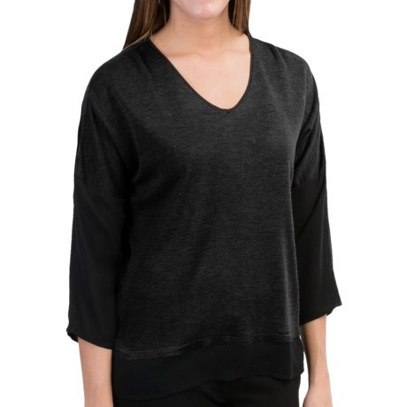 Belford Silk Shirt - V-Neck, 3/4 Sleeve (For Women)
