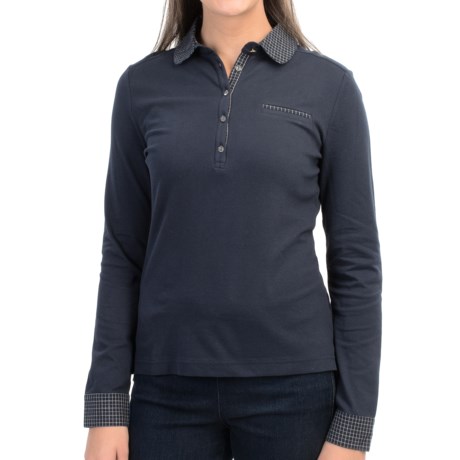 Barbour Rein Polo Shirt - Stretch Cotton Jersey Pique, Long Sleeve (For Women)