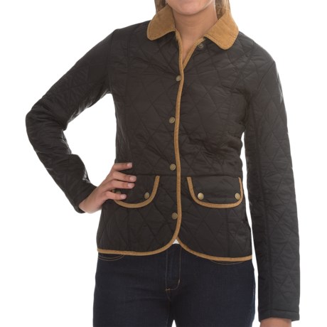 Barbour Vintage Quilted Corduroy Trim Jacket (For Women)