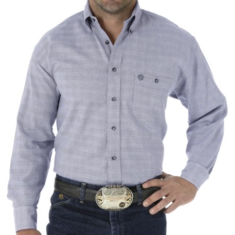 Wrangler George Strait Plaid Shirt - Long Sleeve (For Big and Tall Men)