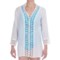 Studio West Gauze and Lace Tunic Cover-Up - Long Sleeve (For Women)