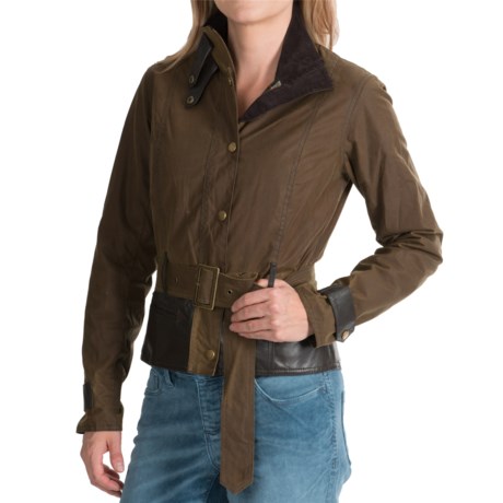 Barbour Drayton Belted Crop Jacket - Waxed Cotton (For Women)