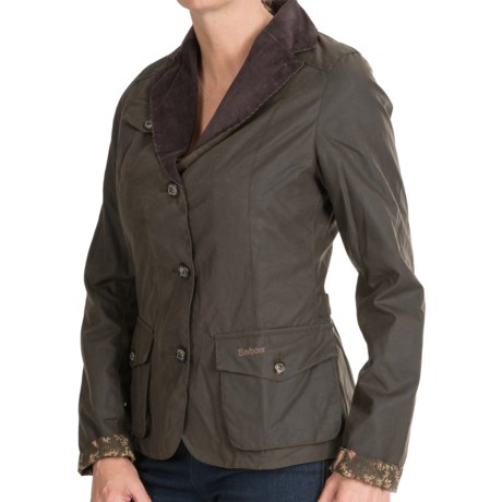 Barbour Hawick Waxed-Cotton Jacket - Printed Lining (For Women)
