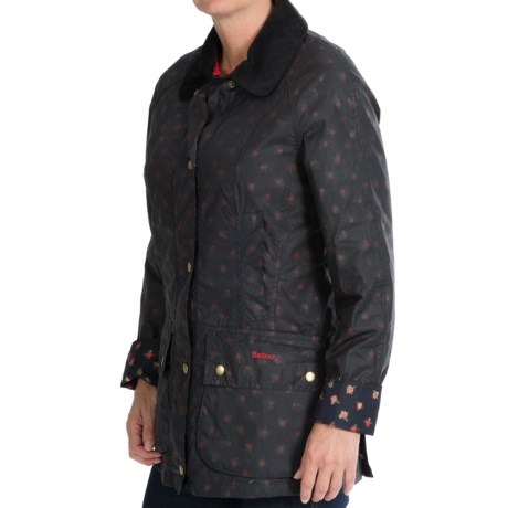 Barbour Lida Beadnell Waxed-Cotton Coat - Printed Lining (For Women)