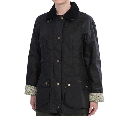 Barbour Hope Beadnell Waxed Cotton Coat - Print Lining (For Women)