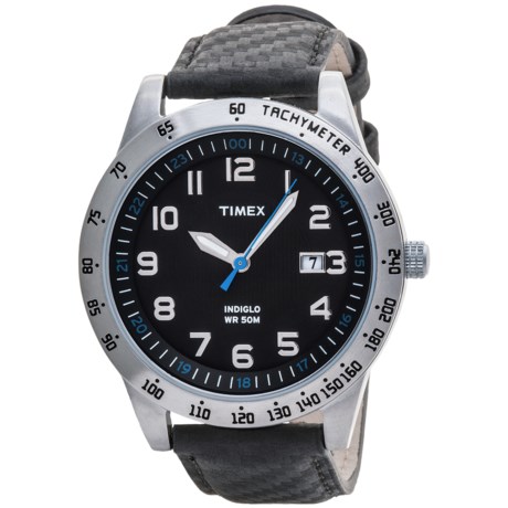 Timex Elevated Classics Carbon Texture Watch - Leather Strap (For Men)