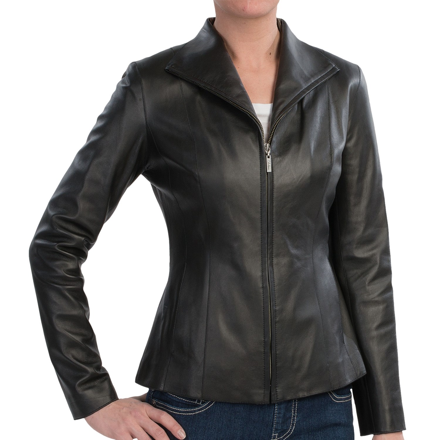 Cole Haan Outerwear Smooth Lambskin Leather Jacket (For Women) 8736V ...