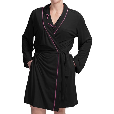 Cosabella Bella Wrap Front Robe - Pima Cotton-Modal (For Plus Size Women)