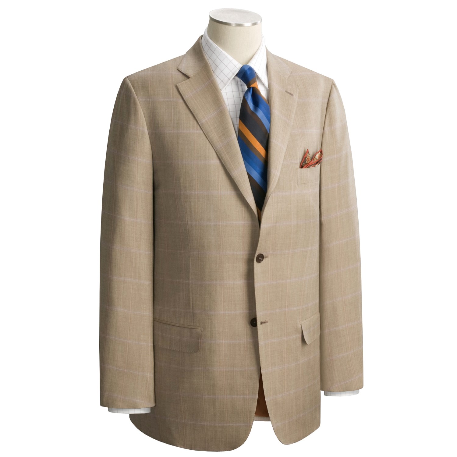 Isaia Tan Windowpane Suit (For Men) 87678 - Save 64%