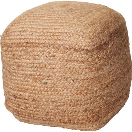 nuLOOM Made in India Jute Pouf Ottoman - 14x18x18”