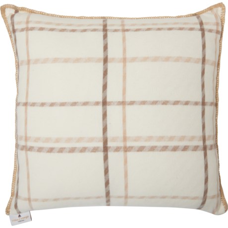 MANIFATTURA Made in Italy Plaid Wool Blend Throw Pillow - 24x24”