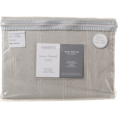 Wulfing Made in Germany Queen Heathered Stripe Sheet Set - Light Grey
