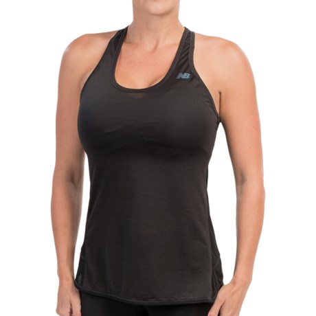 New Balance Fashion Mesh Tank Top - Ruched Racerback (For Women)