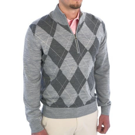Smith & Tweed Sweater - Merino Wool, Zip Neck (For Men)
