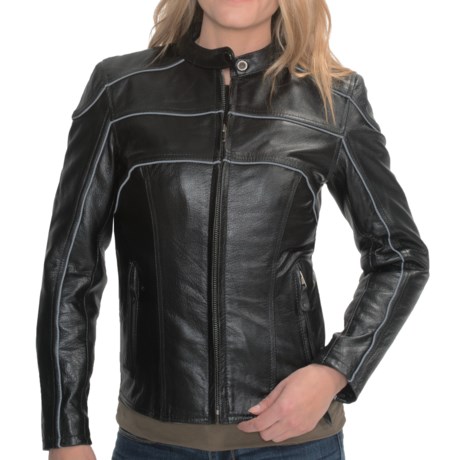 Mossi Adventure Leather Motorcycle Jacket (For Women)
