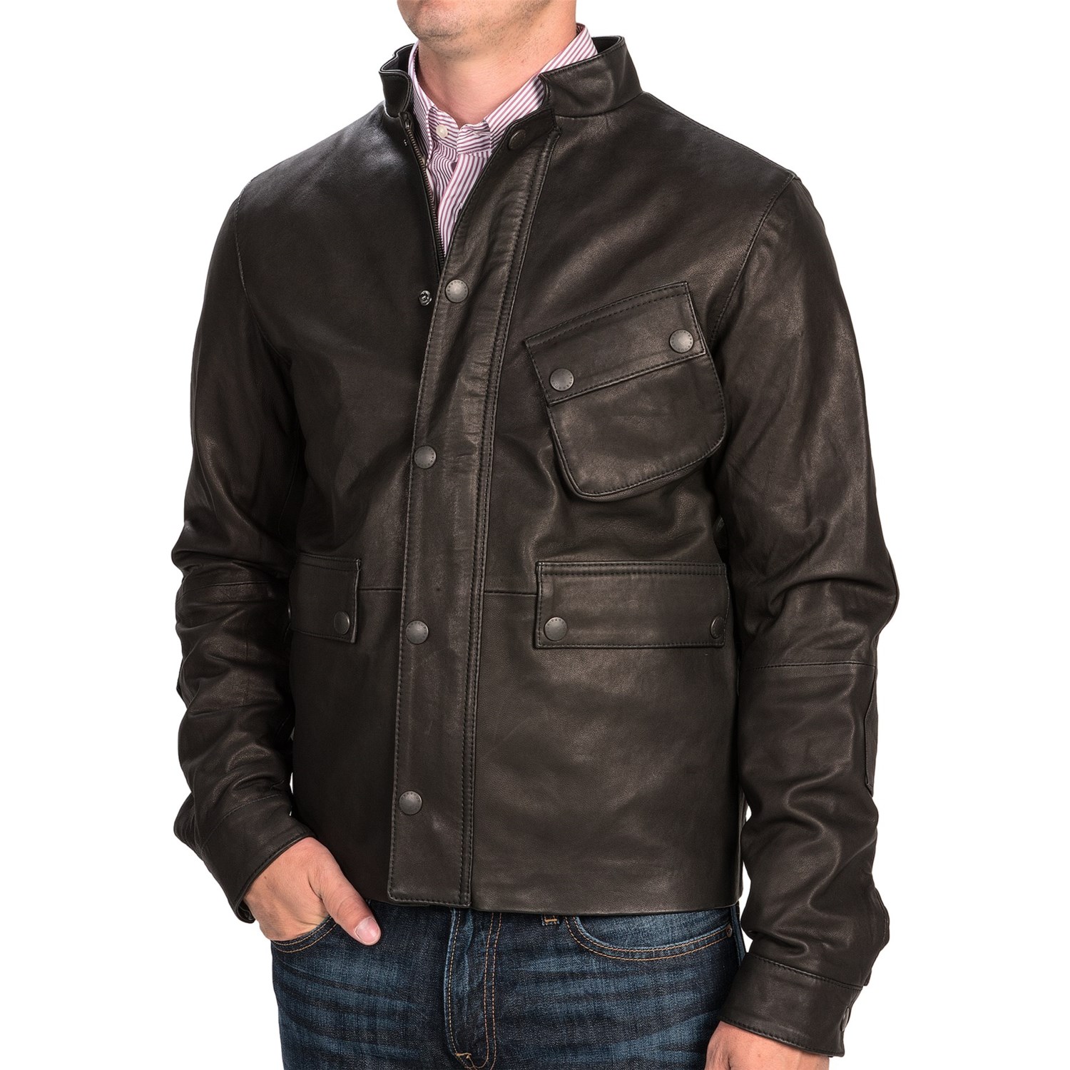 Barbour International Louston Leather Jacket (For Men)