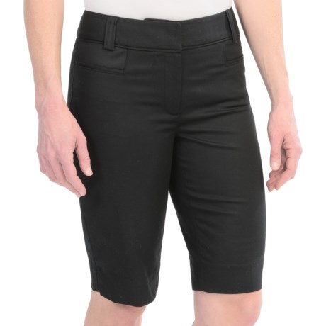 Specially made 4-Pocket Stretch Bermuda Shorts - Flat Front (For Women)