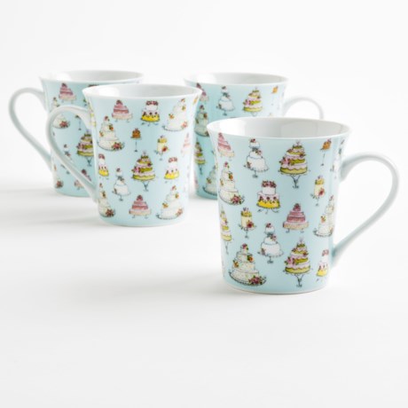 R2 Zrike Brands Sweet Coffee/Tea Mugs - Porcelain, Set of 4