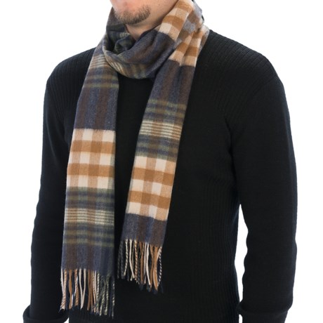 Johnstons of Elgin Sport Check Scarf - Cashmere (For Men and Women)