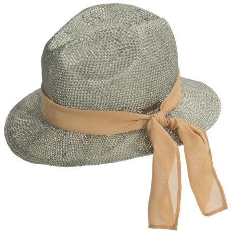 Christys' London Christys’ London Straw Fedora Hat - Scarf Banded (For Women)