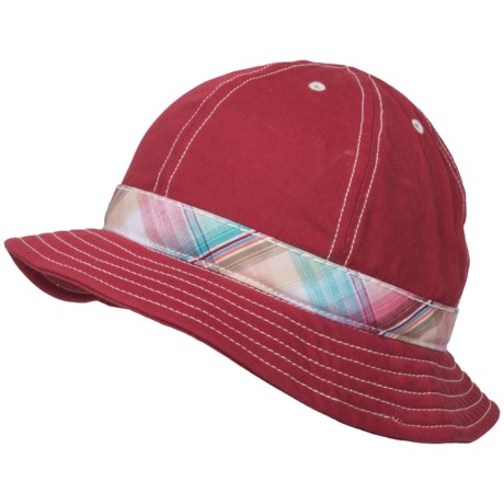 Scala Cotton Bucket Hat - Madras Band (For Women)
