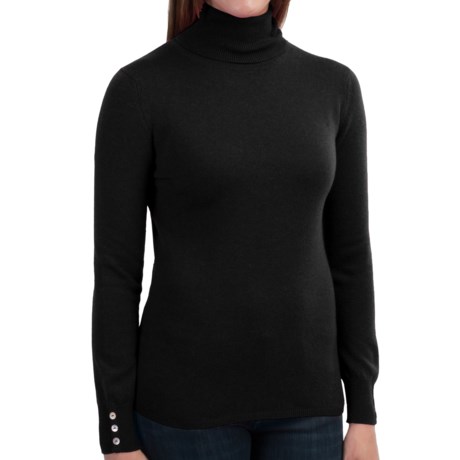 Specially made Cashmere Turtleneck Sweater - Button Cuffs (For Women)
