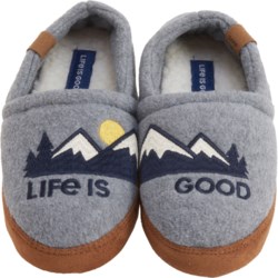 Life is Good® Boys and Girls Embroidered Mountains Fleece A-Line Slippers