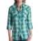 Specially made Crinkle Cotton Plaid Shirt - Long Sleeve (For Women)