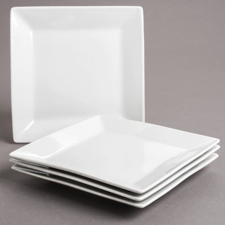 BIA Cordon Bleu Bia Cordon Bleu Square Salad Plate - 8.5”, Set of 4, Porcelain
