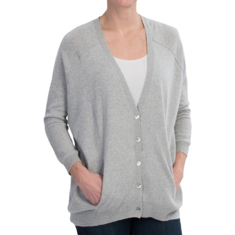 Specially made Boyfriend Fit Cardigan Sweater - Cashmere (For Women)