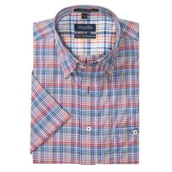 Viyella Cotton No-Iron Multi-Check Sport Shirt - Short Sleeve (For Men)