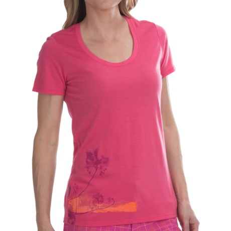 Icebreaker Tech Spring Bloom T-Shirt - UPF 30+, Merino Wool, Short Sleeve (For Women)