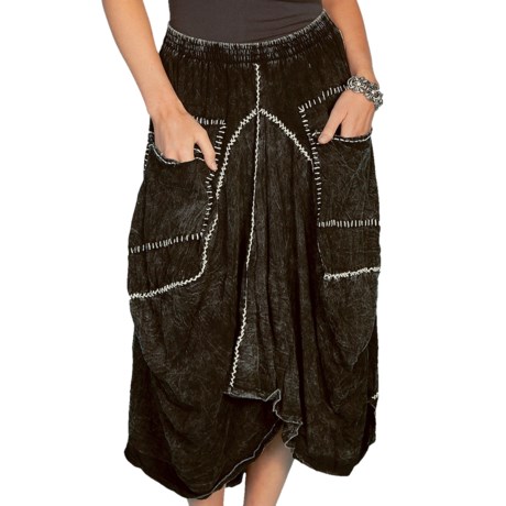 Scully Contrast-Stitched Skirt - Cotton (For Women)