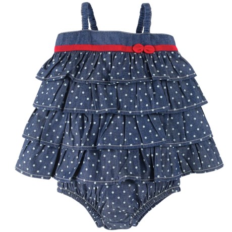 Petit Lem Ruffle Tiered Dress - Bloomers, Spaghetti Straps (For Infant Girls)