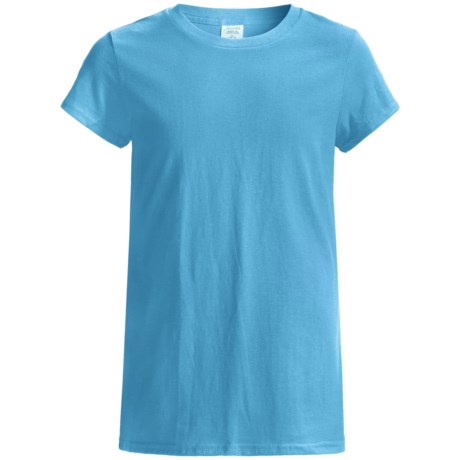 Hanes Tearaway Label T-Shirt - 5.5 oz. Cotton Jersey, Short Sleeve (For Little and Big Girls)