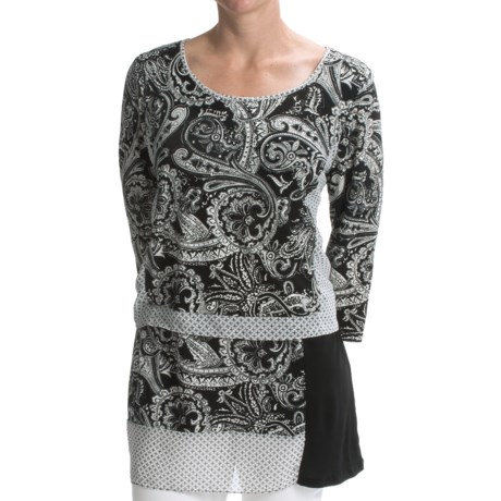 Specially made Chiffon Knit Hybrid Shirt - 3/4 Sleeve (For Women)