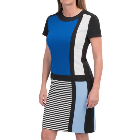 Chetta B Color-Block Crepe Dress - Short Sleeve (For Women)