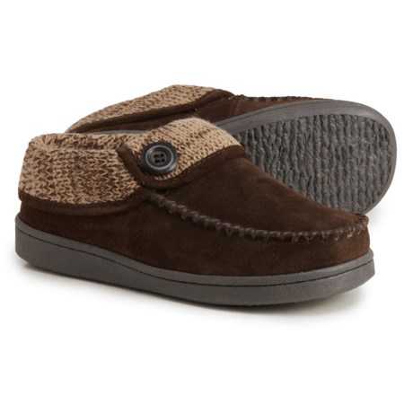 Clarks Knit One-Button Cuff Scuff Slippers - Suede (For Women)