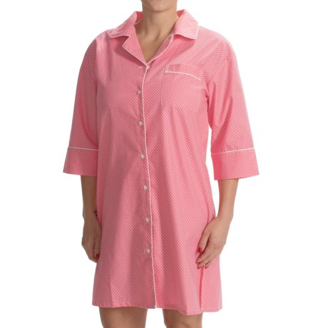 KayAnna Polka-Dot Nightshirt - Cotton, Long Sleeve (For Women)