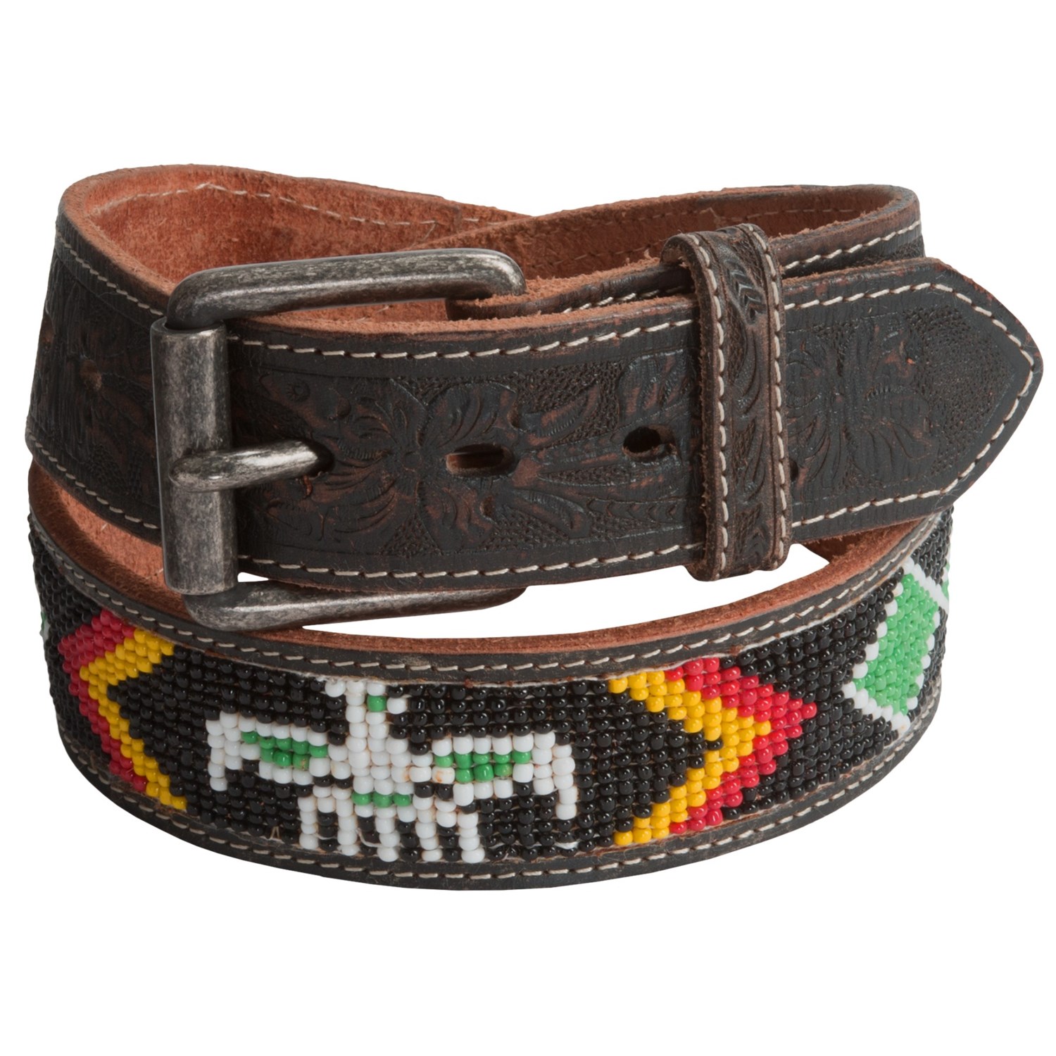 Will Leather Goods Navajo Raven Beaded Belt (For Men) 9126Y - Save 45%