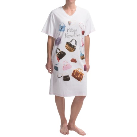 Hatley Cotton Sleep Shirt - V-Neck, Short Sleeve (For Women)
