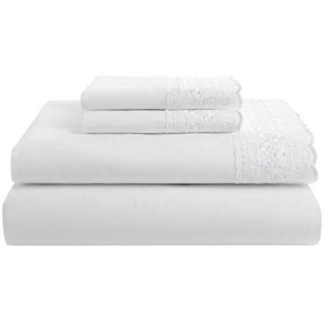 Heirloom Collection Kate Lace Sheet Set - 200 TC Cotton Percale, King