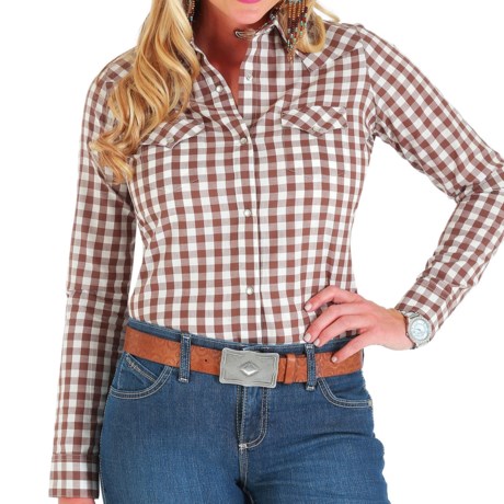 Wrangler Plaid Western Shirt - Snap Front, Long Sleeve (For Women)